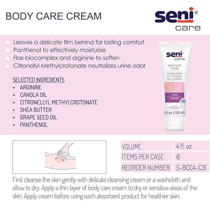 Seni Care Body Care Scented Skin Protectant Cream 4 oz. Tube S-BCC4-C31 1 Ct