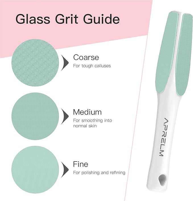 3-Sided Nano Glass Foot Callus Remover, Professional 3-in-1(Coarse, Medium, Fine) Foot File, Pedicure Tools for Feet Hard Skin Smooth Polishing (Turquoise)