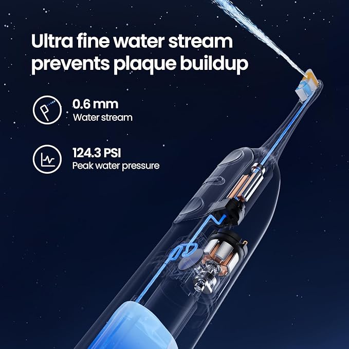 Soocas NEOS II - Electric Toothbrush with Water Flosser, Sonic Electric Toothbrush for Adults, Cordless Water Flosser for Travel, Portable Oral Irrigator, Up to 100% Plaque Removal, Pearl White