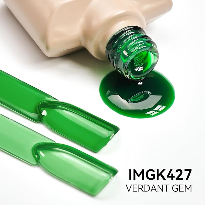 MAYCHAO 15ML Jelly Green Gel Nail Polish 1Pc Transparent Grass Green Gel Polish Soak Off UV LED Translucent Nail Polish Nail Art Starter Manicure Salon DIY at Home, 0.5 OZ