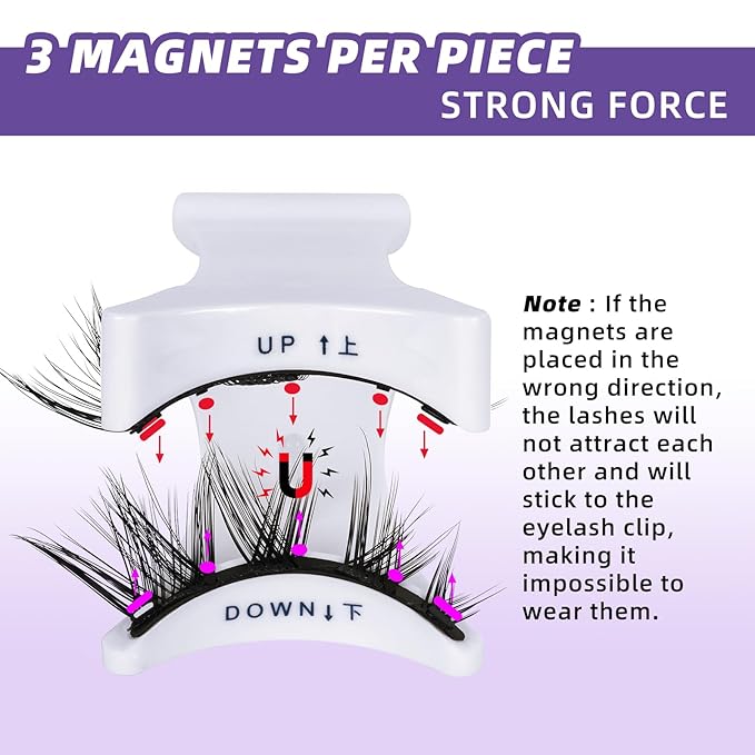B&Qaugen Magnetic Eyelashes Manga Lashes 2 Pair Lashes Natural Look (CX02)