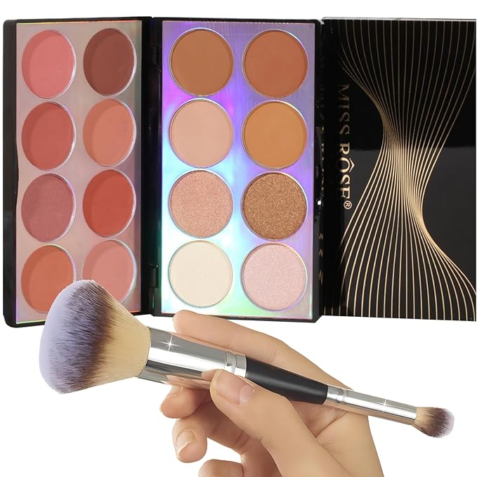 Blusher Contour Highlighter Makeup Palette, 16 Color All-in-One
