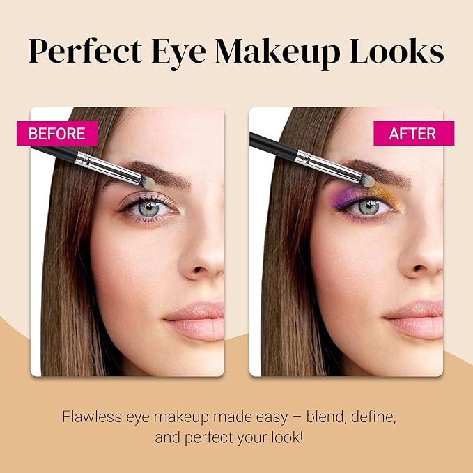 KESHIMA Professional Eye Makeup Brushes Set with Eyeshadow & Blending Brush, Smudge, Angled Crease, Pencil, Angled Eyeliner and Bent Eyeliner