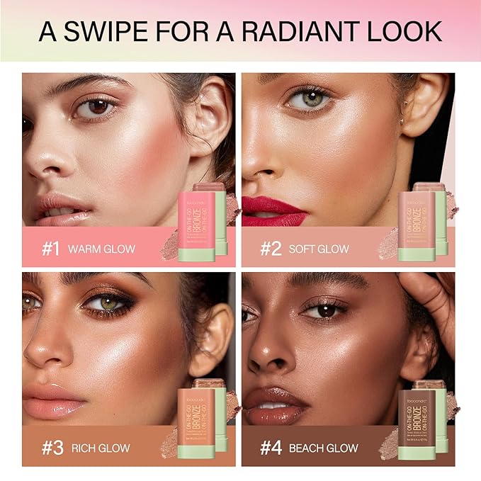 Cream Bronzer Stick,Contour Stick Facial Contouring Stick,Long Lasting