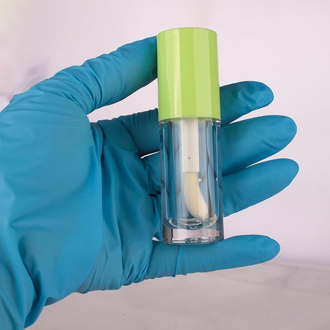 COSIDEA 14pcs Empty 6ml big doe foot wand Chunky lip gloss tubes for DIY lipgloss,Pink round lipgloss containers tubes with thick wand (Green)