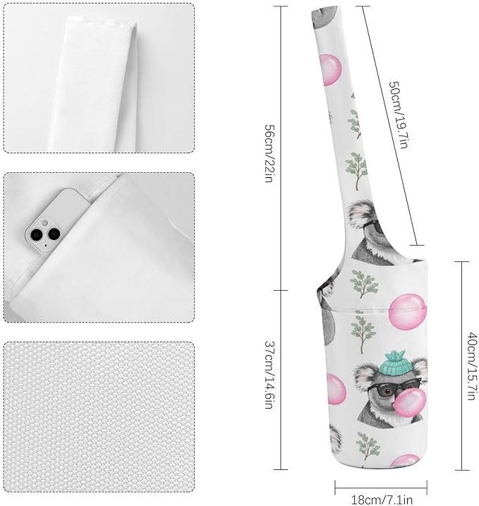 Portable Yoga Mat Carrier Single Shoulder Bag with Pocket Spacious for Yoga Gym Fitness Travel