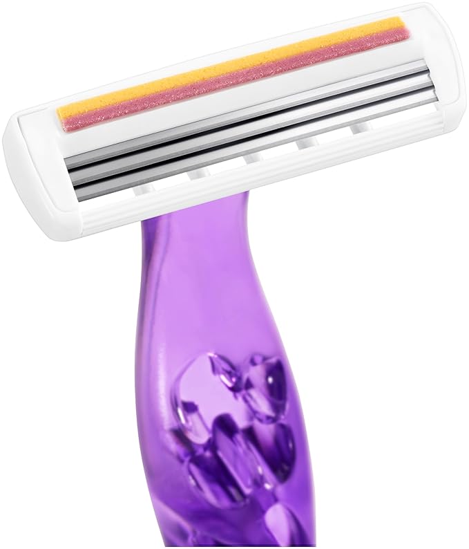 BIC Soleil Simply Smooth Women's Disposable Razors, 3 Blades With Moisture Strip For a Silky Smooth Shave, 8 Piece Razor Set (Pack of 2)
