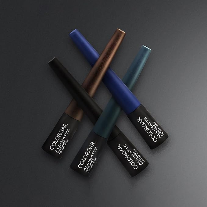 Colorbar All-Matte Eye Liner - Liquid Eyeliner with Innovative Applicator for Precision - Quick-Drying and High-Pigment - 001 Matte Black - 0.08 oz