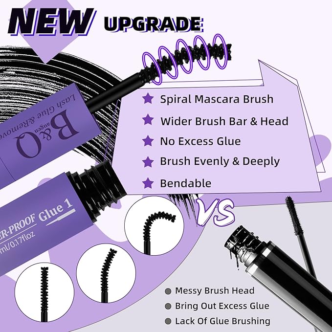 B&Qaugen Lash Bond DIY Eyelash Glue and Lash Remover Fast Removal with No Residue (Bond and Seal)