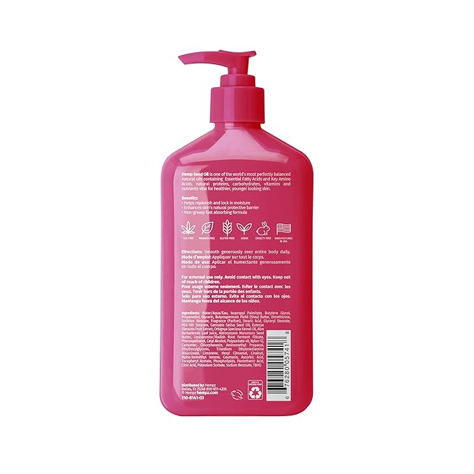 Hempz Brazilian Berry Beauty Actives Lotion with Peptides and Amino Acids, Hydrating and Firming Moisturizer for Body, Hands and Feet 17 oz.