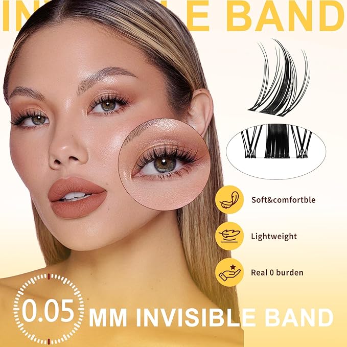 QUEWEL Fairy-Lash Clusters Kit, 144pcs Manga-Lash Clusters Kit Mix10-18mm Cluster Eyelash Extensions Kit With Lashes Bond and Seal, Lash Tweezers, Remover for DIY Natural Lashes(FD-Fairy 4 Set)