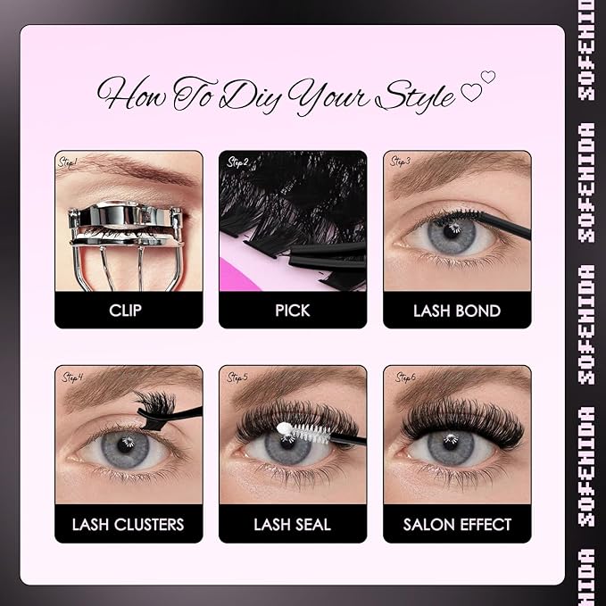 Lash Clusters Eyelash Clusters 100D+150D Thick Volume Cluster Eyelash Extensions D Curly Cluster Lashes 10-18mm Wispy Lash Clusters DIY Lash Extension (100D+150D-10-18MIX Lashes)