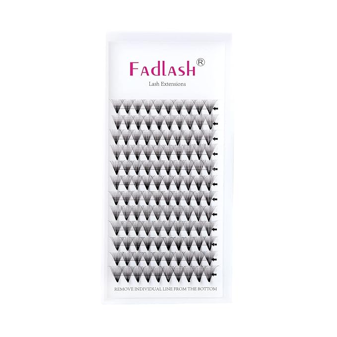 FADLASH Premade Volume Lash Extensions 20D 0.07 D Curl - Middle Long Stem Fans for Eyelash Extensions (20D-0.07D, 14mm)