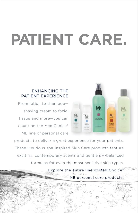 MediChoice No-Rinse Shampoo and Body Wash - Formula for Hair and Skin, Rinse Free and Easy to Use, Perfect for Travel 8 oz. PC9080 Case of 48