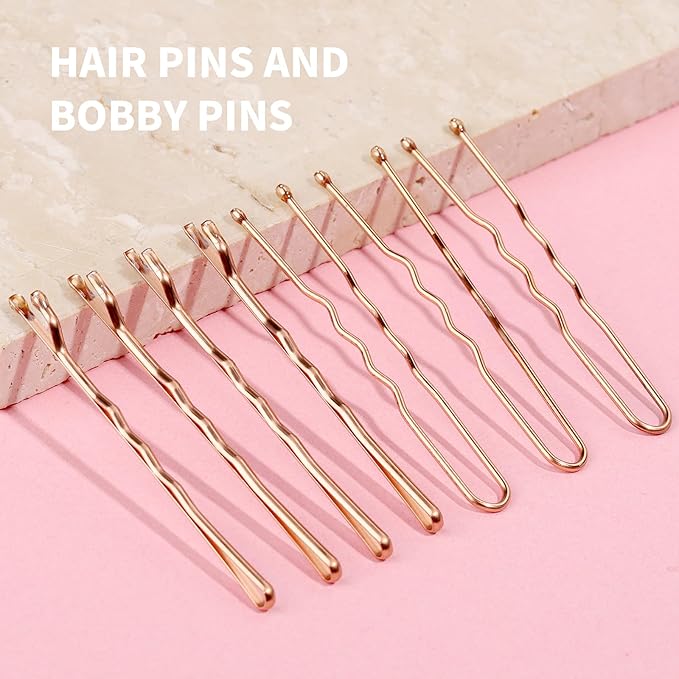 Teenitor 100Pcs Bobby Pins Rose Gold, Hair Pins, Rose Gold Bobby Pins Hair Pins for Women 2inch