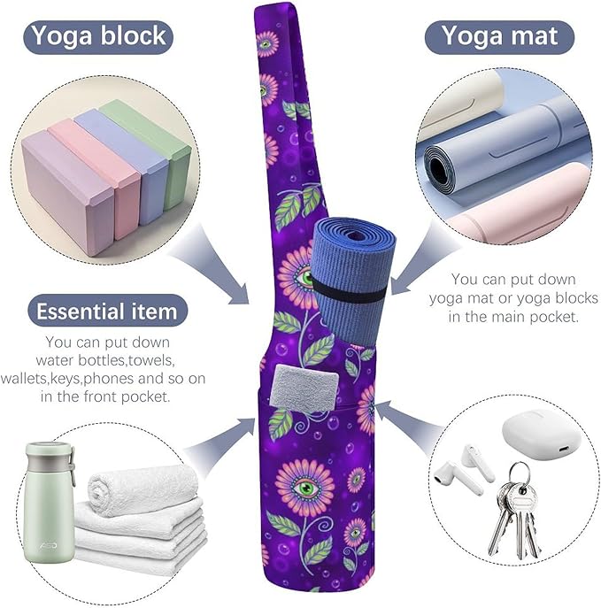 Portable Yoga Mat Carrier Single Shoulder Bag with Pocket Spacious for Yoga Gym Fitness Travel