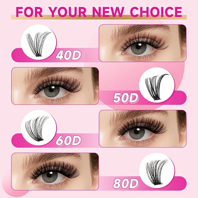 DIY Lash Extension Kit 280Pcs Individual Eyelash Extension Kit 30D40D 0.07D Curl 9-16MIX Lash Clusters Kit with Lash Glue Remover Applicator Easy to Use for Beginners