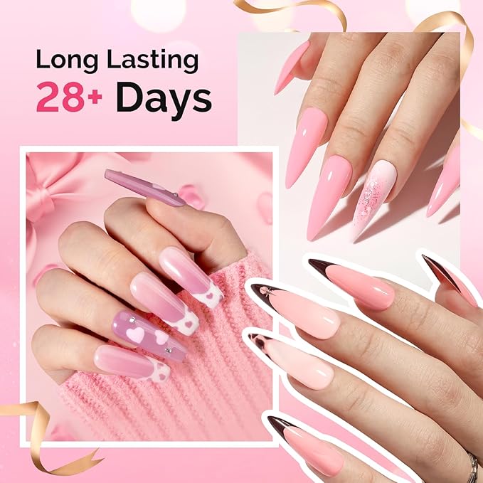 MelodySusie Gel Nail Polish Kit with UV Light P-ART06F- Popular Color Gel with Builder and Baser &Glossy Top Coat Soak Off Includes Nail Art Tools Nail Art Gift for Women & Girls
