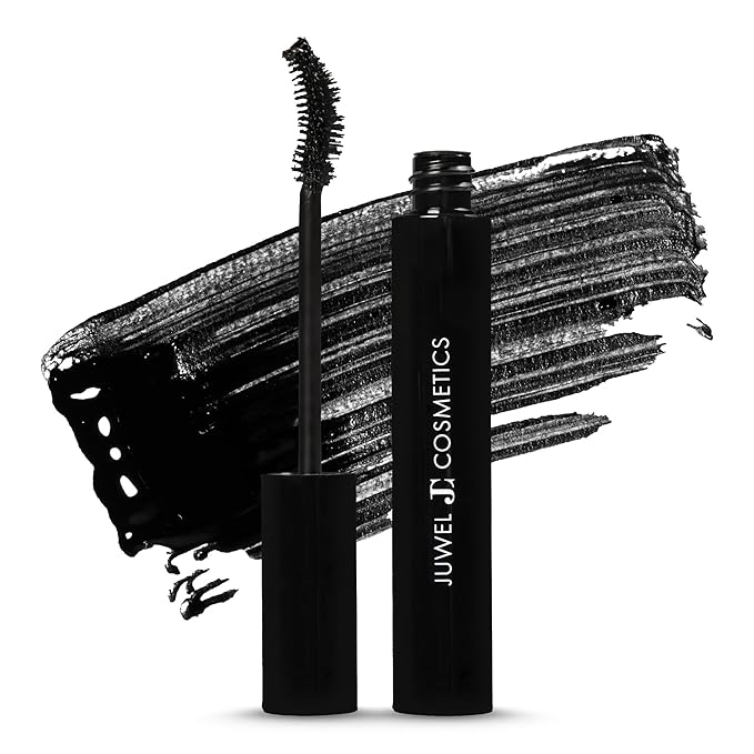 Juwel Cosmetics XL Black Mascara, Volumizing and Lengthening, Long-Wear Waterproof High-definition Formula with Carnauba Wax and Beeswax, pH Balanced for Sensitive Eyes, Paraben-free, 10ml