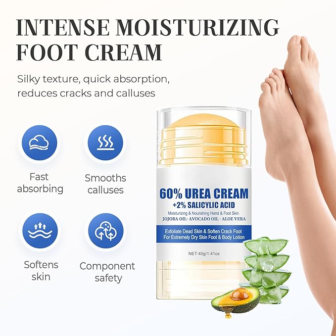 Hydrating and Anti-Cracking Foot Cream, 2025 Moisturising and Relieves Cracking and Dryness Foot Cream, Hand and Foot Repair Cream for Women & Men Callused, Feet, Knee, Elbow, Hand (Blue-1PC, #01)