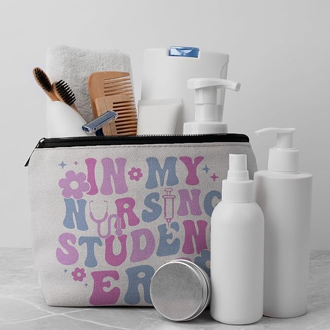 CLHHM Nursing Gifts In My Nursing Student Era Makeup Bag, Cosmetic Bags Nurse Gifts for Women Nurse Practitioner Gifts for Clinicals