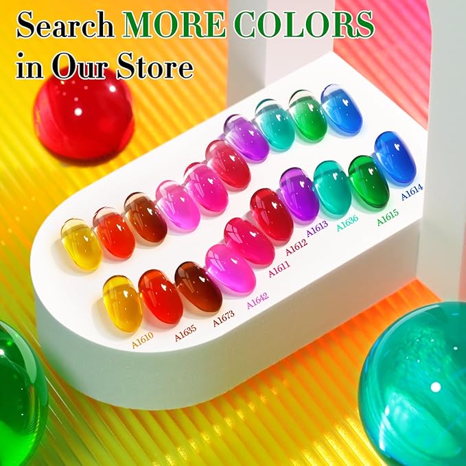 Double Rhythm 0.5 Oz Jelly Gel Polish Same Color Same Bottle Sheer Neutral Natural Light Milky Pastel 15ML Translucent Polish Art DIY at Home (Crystal Green-A1615)