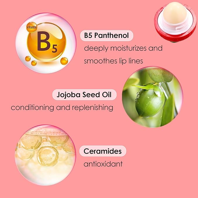 KISSIO Lip Balm,Strawberry Lip Balm,Lip Care oz(02#)