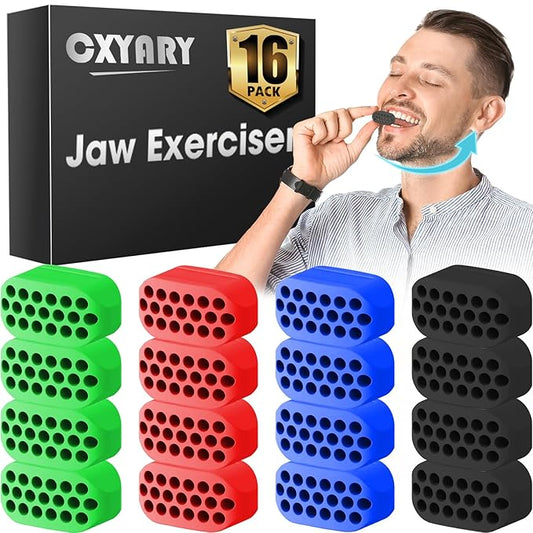 CXYARY 16PCS Jaw Exerciser for Men & Women 4 Resistance