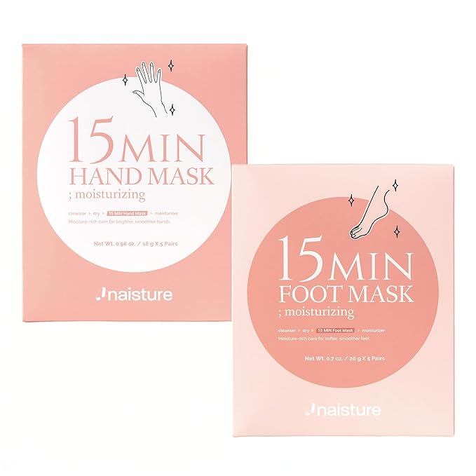 Naisture 15 Min Hand and Foot Mask (10pc): Hydrating Korean Spa Kit Essentials for Moisturized Hands and Feet