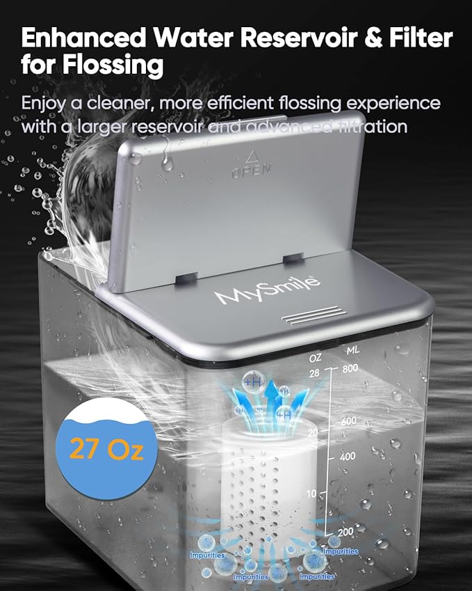 MySmile LP233 Pro Electric Water Flosser Lightning Silver and LP221 Cordless Water Flosser Midnight Black Combo