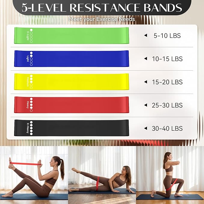 Pilates Ring Set for Women, Pilates Ring and Ball Set with 5-Level Resistance Bands for Core Strength, Stretching, Toning & Full Body Home Workout Pilates Equipment