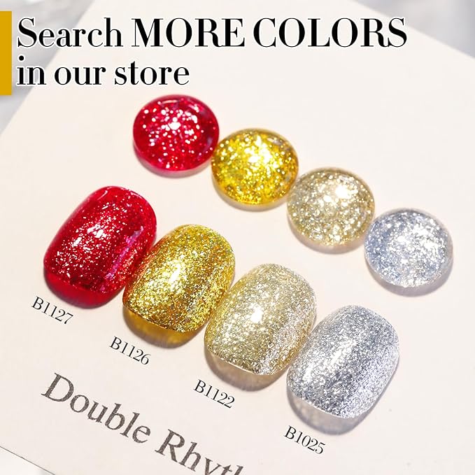 Double Rhythm 15ML Glitter Gel Polish Shimmer Reflective Holographic Color Magnetic for Nail Art Salon DIY at Home (B1126)