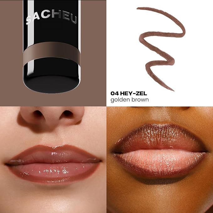 Sacheu Lip Liner STAY-N Peel Off Lip Stain — Long Lasting Waterproof Lip Tint with Hyaluronic Acid & Vitamin E — Transfer Proof Matte Finish, Vegan & Cruelty-Free (Deep Bundle)