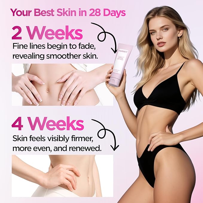 NIAWIT Firming Smoothing Body Cream – Visible Lifting & Tightening for Belly, Thighs, Butt | Helps Reduce Cellulite & Sagging Skin, Body Sculpting Moisturizer for Daily Body Care Routine | 4.24 fl.oz