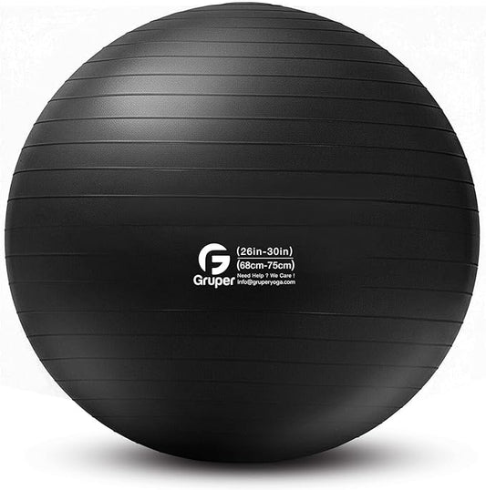 Gruper Yoga and Pilates Ball,4 Sizes Gym Ball for Fitness, Yoga, Workout, Pregnancy and Physical Therapy,Quick Pump Included,Great as Yoga Ball Chair for Office or Home Gym Equipment