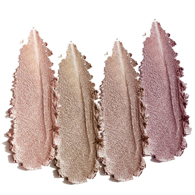 Metallic Rose Gold Shimmer Eyeshadow Palette with Mirror – Blendable Long-Lasting Glitter Glam Makeup, Festive Party Eye Look, Perfect for Blue, Green & Brown Eyes Paleta de Sombras de Ojos