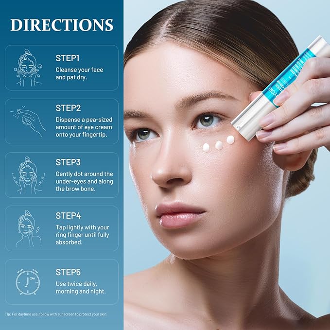 YOYORY Retinol Eye Cream for Eye Bags - Anti-Aging Under Eye Treatment for Dark Circles, Wrinkles,Fine Lines, Puffiness - Hydrating & Moisturizing Skin Care Gift for Men and Women 0.67 fl oz