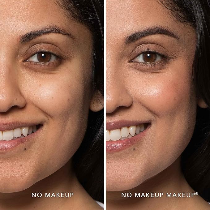 No Makeup Makeup Foundation + Brush Duo, Cream-Balm Formula Conceals, Corrects and Camouflages with Skin-Tone Adaptive Flexshade Technology, Buildable, Long-Lasting, Cruelty-Free, Vegan, Almond
