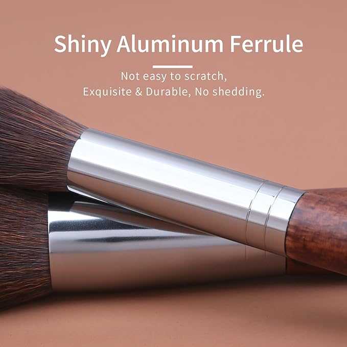 ENZO KEN Walnut Makeup Brushes Set Professional, Natural Pony Hair Makeup Brush Set with Case, Cosmetic Brushes Makeup Set, Natural Bristle Makeup Brushes, Natural Hair Make up Brush Set Professional.