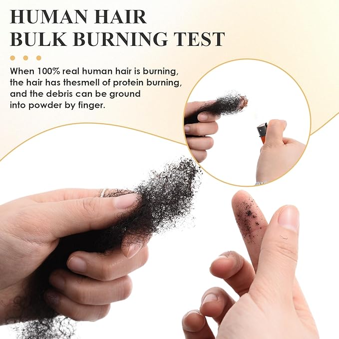 Teresa Afro Kinkys Bulk Human Hair for Twists, Braids and Dreadlocks, Natural and Soft Afro Kinky Curly Human Hair Bulk Can be Dyed and Bleached (16 Inch, #4, 30g/Pack)