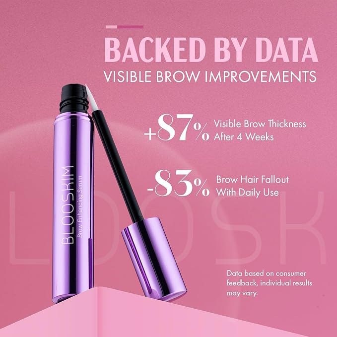 Blooskim Eyebrow Growth Serum for Women & Men – Natural Brow Enhancing Serum to Grow Thicker, Fuller Brows Fast – Nourishing Eyebrow Hair Growth