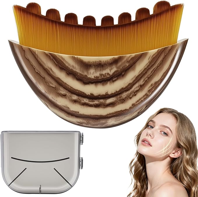 Demarzily Lymphatic Contour Face Brush,Dry Lymphatic Drainage Massager,Soft Dry Brushing Beauty Tool for Jawline, Chin & Facial Sculpting Designed to Fit The Skin Precisely and Relieve Fatigue (1PC)