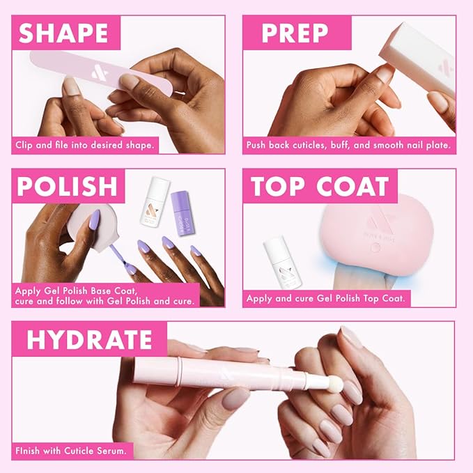 Olive & June Gel Polish Top Coat | UV LED Nail Lamp Needed | Long Lasting Formula | Up to 21 Days of Wear | Damage-Free Removal | Salon-Quality Manicure, Pedicure at Home | Vegan,HEMA-Free,Cruelty-Fre