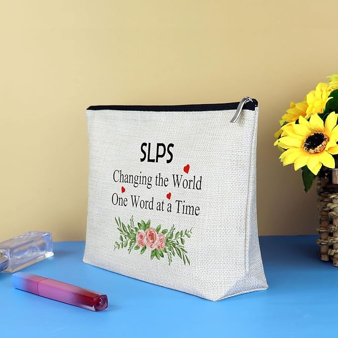 Speech Language Pathologist Gifts Makeup Bag Speech Therapist Appreciation Gifts Thank You Gift for SLP Cosmetic Bag Christmas Thanksgiving Gift for Women