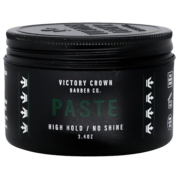 Victory Crown Paste Pomade Medium Hold & Medium Shine Natural Hair Styling Paste for Textured & Refined Looks, 3.4 Oz