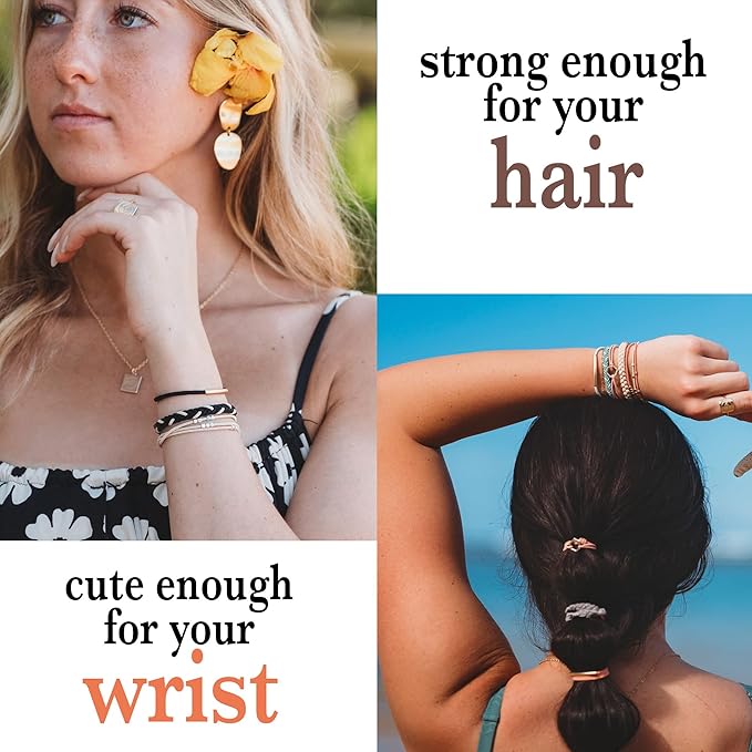 K'lani Hair Tie Bracelets for Women - Elastic Hair Bands That Double as Stylish Jewelry - Inspire - Large