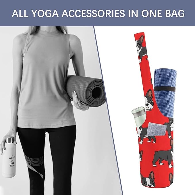 Portable Yoga Mat Carrier Single Shoulder Bag with Pocket Spacious for Yoga Gym Fitness Travel