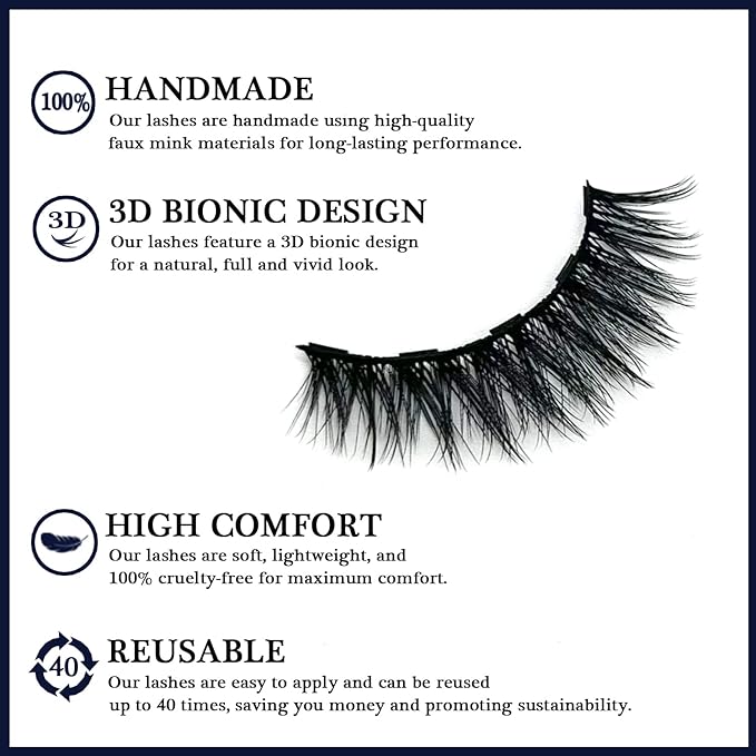 Magnetic Eyelashes Magnetic Lashes Natural Look with Eyeliner,10 Pairs Reusable Full Volume Cat Eye Magnetic Eye Lash kit with Applicator - Upgraded Long Lasting,- Easy Magnetized Eyelashes