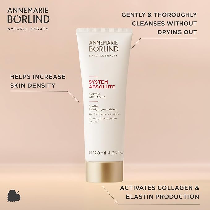 ANNEMARIE BÖRLIND - SYSTEM ABSOLUTE Gentle Cleansing Lotion - Vitamin A + C + E Natural Vegan Face Cleanser - Removes Impurities and Makeup with Mild Tensides - 4.06 Fl. Oz.