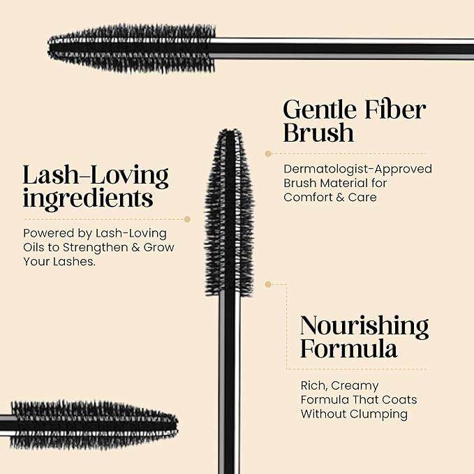 Kehyla Beauty™ Mascara for Older Women, Lengthening & Volumizing Lash Formula, Smudge-Proof Water-Resistant Long-Lasting Mascara with Soft Precision Brush for Fuller, Lifted Lashes (Black & Brown)